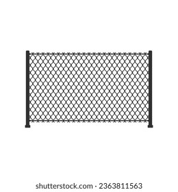 Chain link fence. Fences made of metal wire mesh on white background. Wired Fence pattern in realistic style. Mesh-netting. Vector illustration EPS 10.