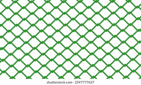 Chain Link Fence Green Color Seamless Pattern Background