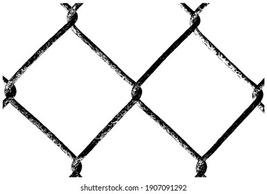 Chain link fence isolated on white background 