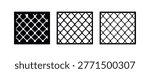 Chain link fence mesh icon set. Industrial diamond grid for security and perimeter protection.