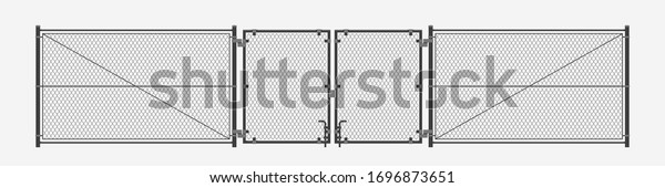 Chain Link Fence On White Stock Vector (Royalty Free) 1696873651