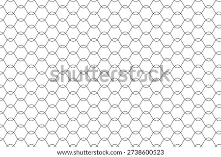 Chain link fence pattern with hexagonal mesh on white background netting wire metal texture security fencing