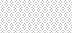 Chain link fence with realistic wire mesh, seamless pattern vector illustration. Abstract metal net texture, iron or steel decorative cage, grid prison barrier for safety of forbidden zone background.