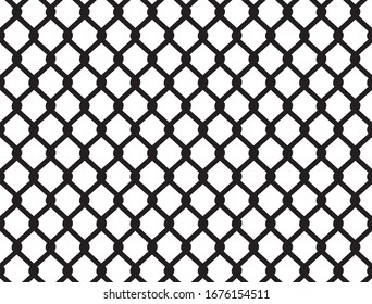 Chain link fence seamless isolated on white