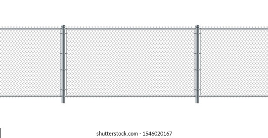 Chain link fence seamless. Metal Wire Fence. Wire grid construction steel security and safety wall.