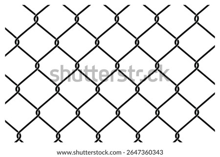 Chain Link Fence Seamless Pattern Vector Illustration Security Barrier Border