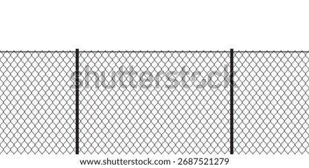 Chain link fence seamless pattern. Steel wire mesh on white background. Chain link mesh.