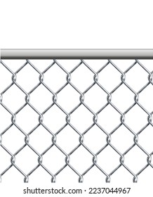 chain link fence wire mesh steel metal isolated on transparent background. Art design gate made. Prison barrier, secured property.