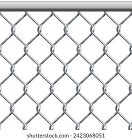 chain link fence wire mesh steel metal isolated on transparent background. Art design gate made. Prison barrier, secured property.
