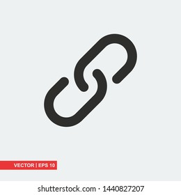 Chain link flat icon on white background, vector illustration