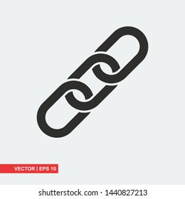 Chain link flat icon on white background, vector illustration