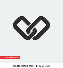 Chain link flat icon on white background, vector illustration