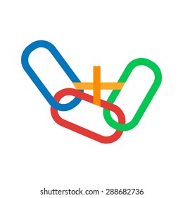 Chain, link, gear, connect icon vector image. Can also be used for seo, digital marketing, technology. Suitable for use on web apps, mobile apps and print media.