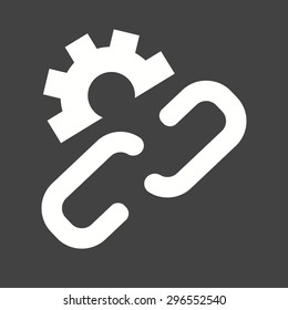Chain, link, gear, connect icon vector image. Can also be used for seo, digital marketing, technology. Suitable for use on web apps, mobile apps and print media.