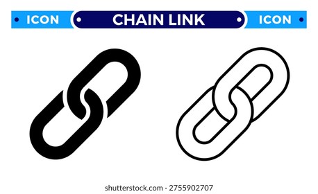 Chain Link Hyperlink and Digital Connectivity for Website URL and Attachment Vector Icon Set