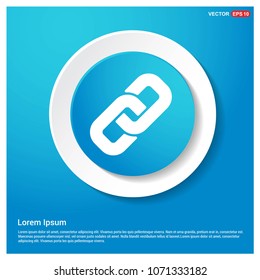 Chain link icon Abstract Blue Web Sticker Button