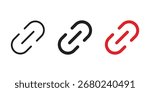 Chain link icon, attach link icon set. Internet url or webpage url link icons set. Connection, attachment, connect, hyperlink icons button