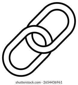 Icono de Enlace de cadena Vector de letrero plano de contorno blanco y negro