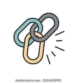 colección de icono de Enlace de cadena. Estilo de diseño con fondo