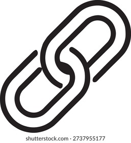 Chain link icon for connection and digital website hyperlink symbol