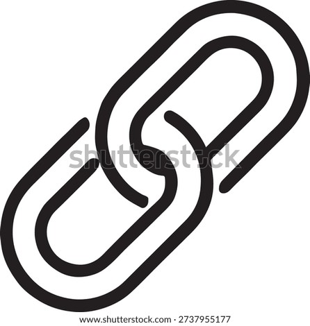 Chain link icon for connection and digital website hyperlink symbol