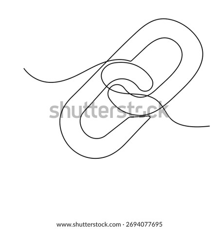 
Chain link  icon   continuous one line drawing of outline vector illustration 