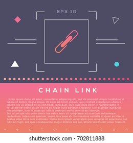 Chain link icon design on modern flat background