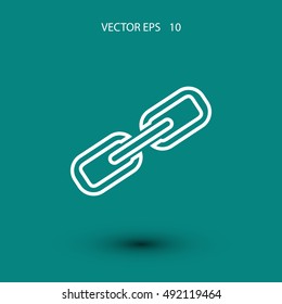 Chain link icon, flat design best vector icon