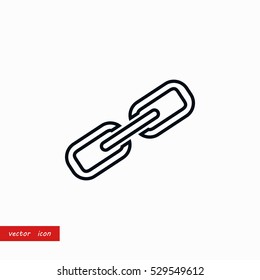 Chain link icon, flat design best vector icon