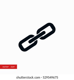 Chain link icon, flat design best vector icon