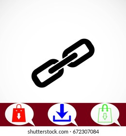 Chain link icon, flat design best vector icon