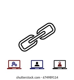 Chain link icon, flat design best vector icon