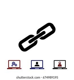 Chain link icon, flat design best vector icon