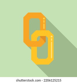 Chain link icon flat vector. Computer button. Internet network