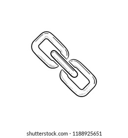Chain link icon hand drawn outline doodle icon. Security system and safety, hyperlink, cooperation concept. Vector sketch illustration for print, web, mobile and infographics on white background