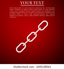 Chain link icon isolated on red background. Link single. Flat design. Vector Illustration