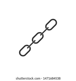 Chain link icon isolated. Link single. Flat design. Vector Illustration
