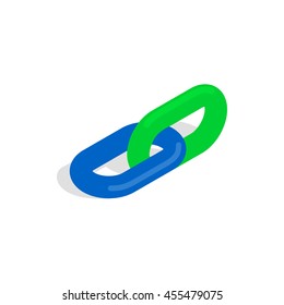 Chain link icon. Isometric 3d illustration of chain link vector icon isolated on white background