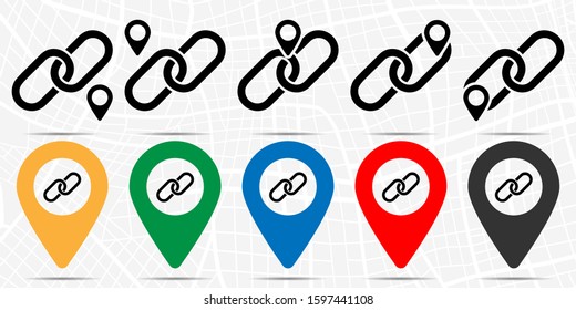 Chain, link icon in location set. Simple glyph, flat illustration element of web, minimalistic theme icons