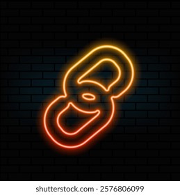 Chain link icon. neon style..