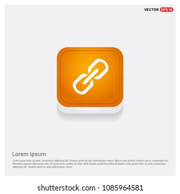 Chain link icon Orange Abstract Web Button