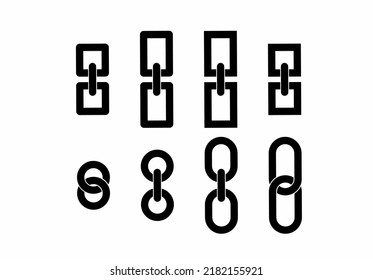 chain link icon set isolated on white background