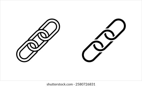 chain link icon set, isolated on white background.