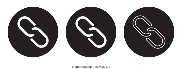 chain link icon set, isolated on white background.
