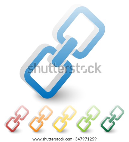 Chain, chain link icon in several colors.