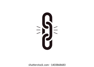 Chain link icon vector connection flat design
