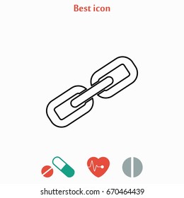 Chain link icon vector, flat design best vector icon