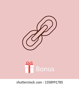 Chain, link icon vector. Link icon. Hyperlink chain symbol. Chain vector symbol. External Link icon isolated. Link Icon Flat Design