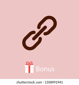 Chain, link icon vector. Link icon. Hyperlink chain symbol. Chain vector symbol. External Link icon isolated. Link Icon Flat Design