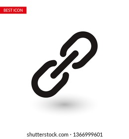 Chain, link icon vector. Link icon. Hyperlink chain symbol. Chain vector symbol. External Link icon isolated. Link Icon Flat Design